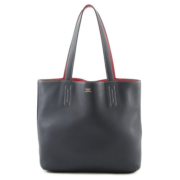 HERMES Double sense Size 28 Taurillon Clemence Rose Extreme/Blue Nuit - Picture 2 of 11